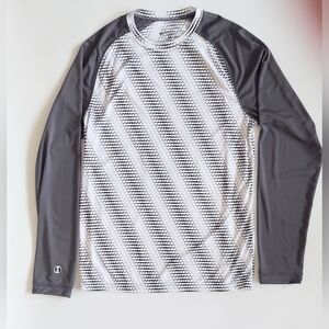 Holloway Sportswear Long Sleeve Torpedo Shirt Adult Medium White Gray